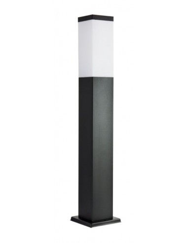 Inox lampa stojąca zewnętrzna czarna kwadratowa 65cm