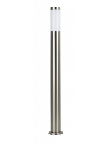 Inox lampa stojąca ogrodowa srebrna okrągła 110cm